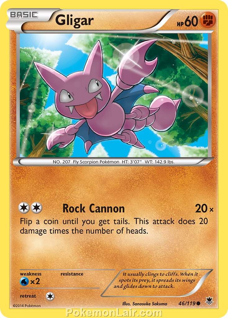 2014 Pokemon Trading Card Game Phantom Forces Price List – 46 Gligar