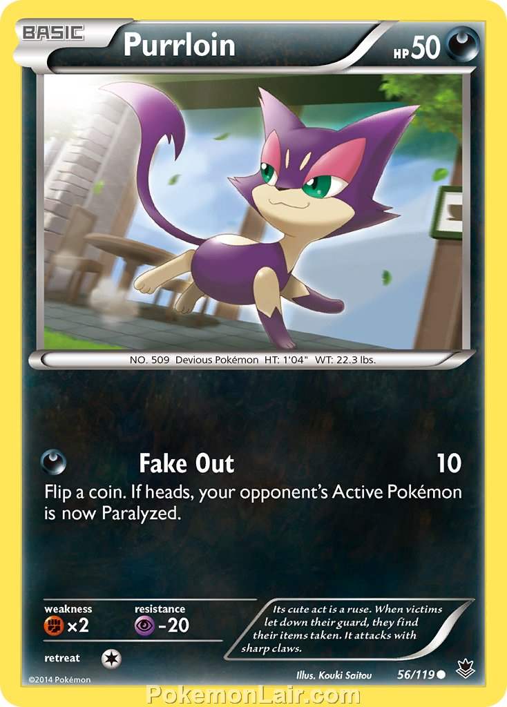 2014 Pokemon Trading Card Game Phantom Forces Price List – 56 Purrloin