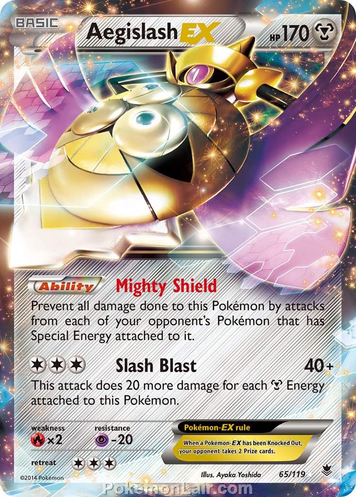 2014 Pokemon Trading Card Game Phantom Forces Price List – 65 Aegislash EX