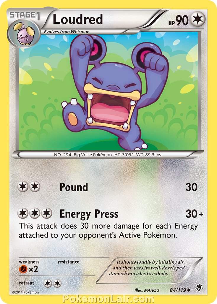 2014 Pokemon Trading Card Game Phantom Forces Price List – 84 Loudred