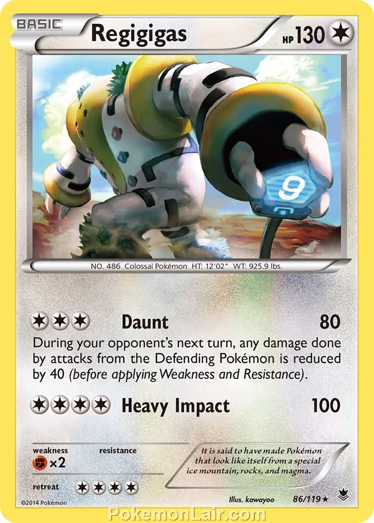 2014 Pokemon Trading Card Game Phantom Forces Price List – 86 Regigigas