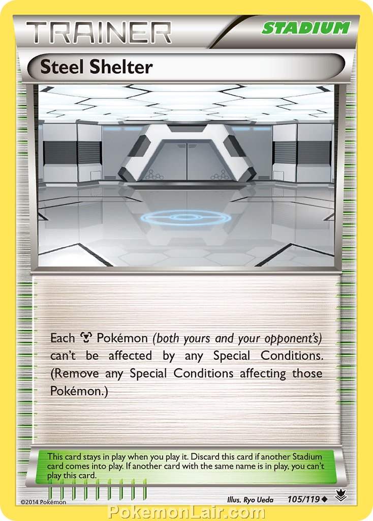 2014 Pokemon Trading Card Game Phantom Forces Set – 105 Steel Shelter