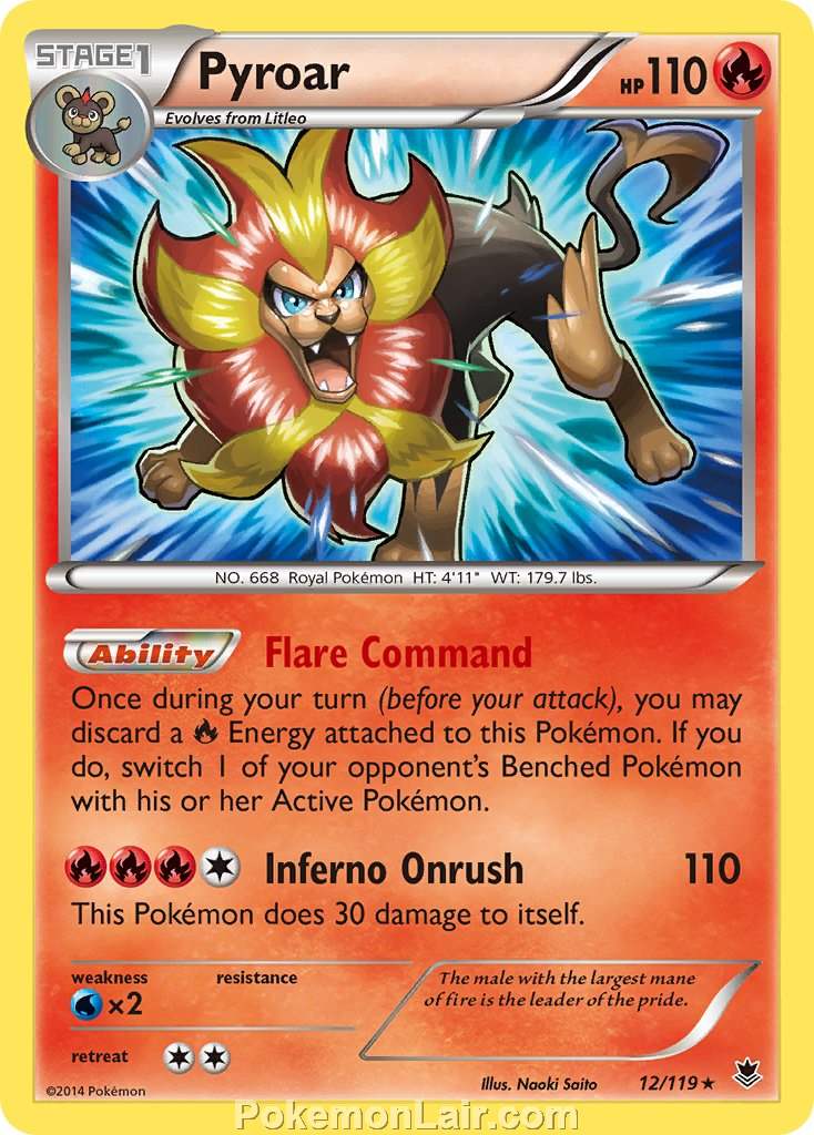 2014 Pokemon Trading Card Game Phantom Forces Set – 12 Pyroar