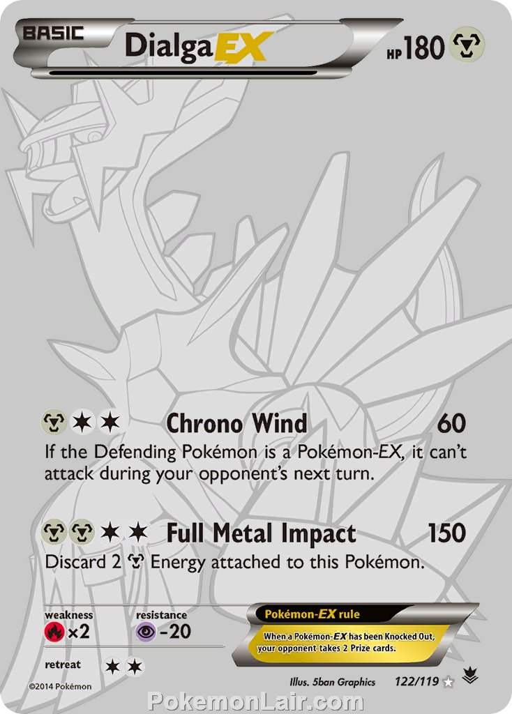 2014 Pokemon Trading Card Game Phantom Forces Set – 122 Dialga EX