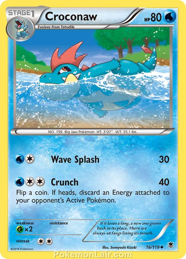 2014 Pokemon Trading Card Game Phantom Forces Set – 16 Croconaw