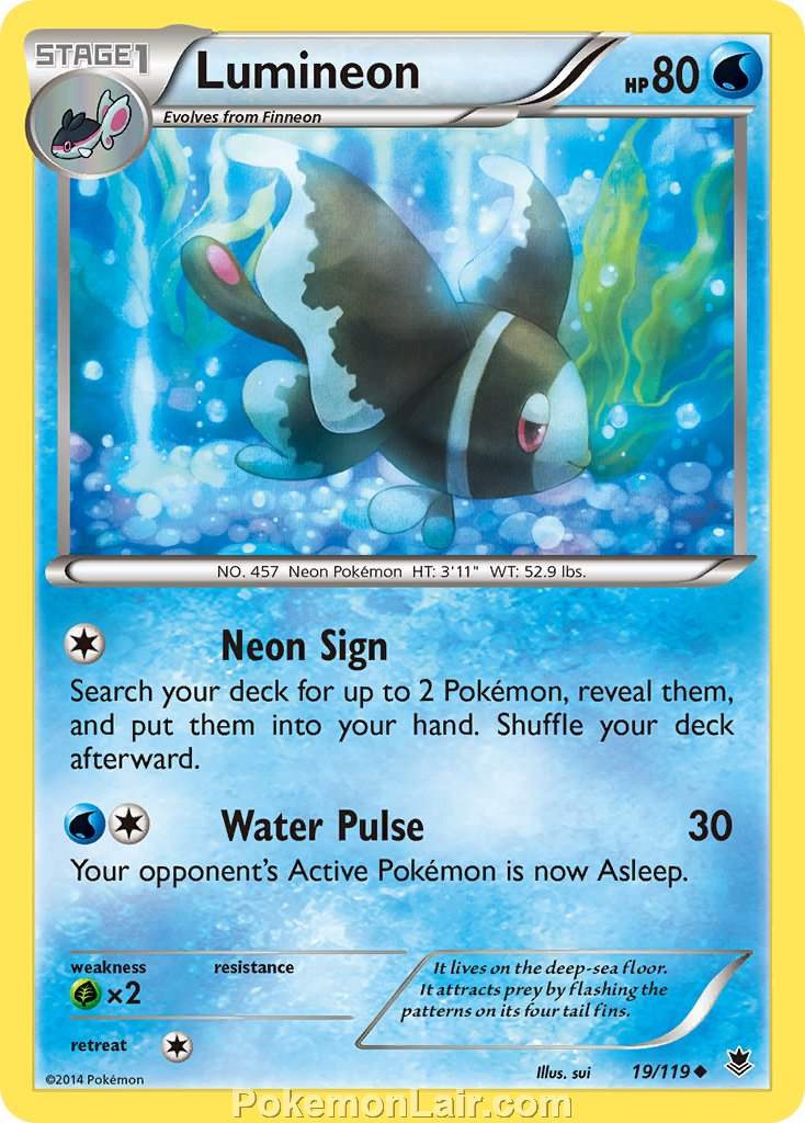 2014 Pokemon Trading Card Game Phantom Forces Set – 19 Lumineon