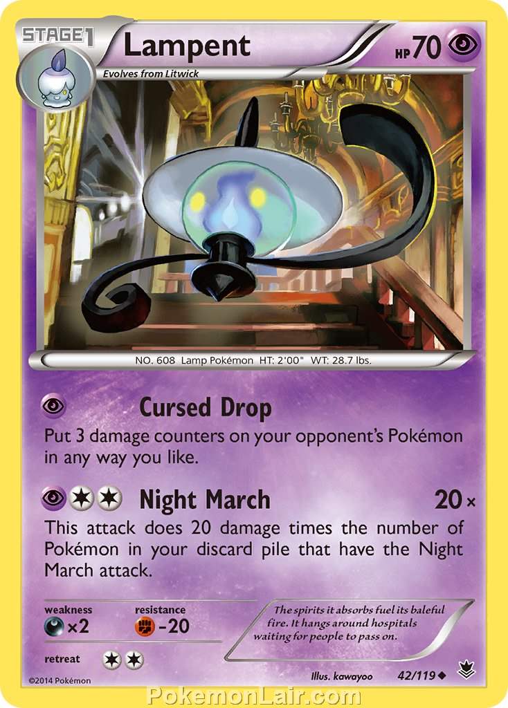 2014 Pokemon Trading Card Game Phantom Forces Set – 42 Lampent