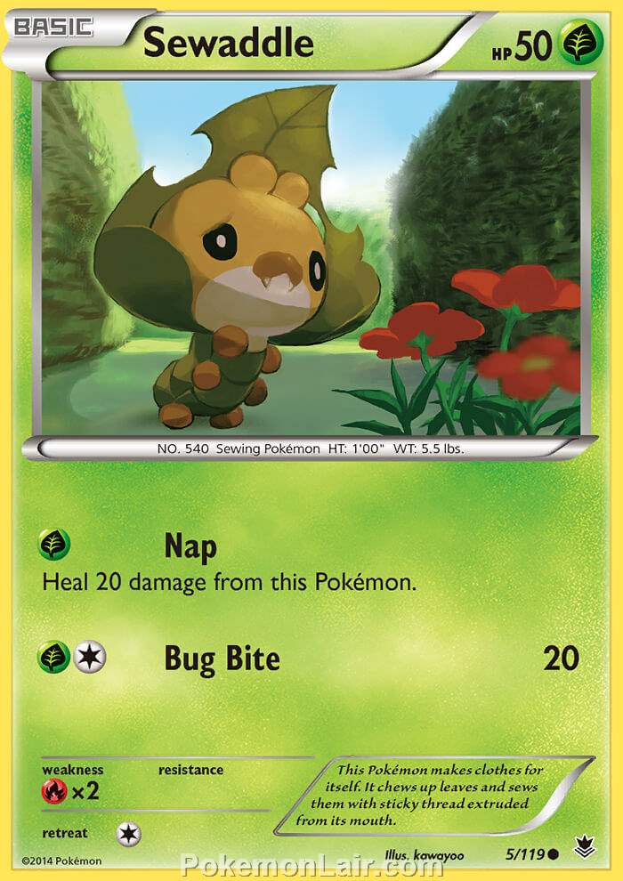 2014 Pokemon Trading Card Game Phantom Forces Set – 5 Sewaddle