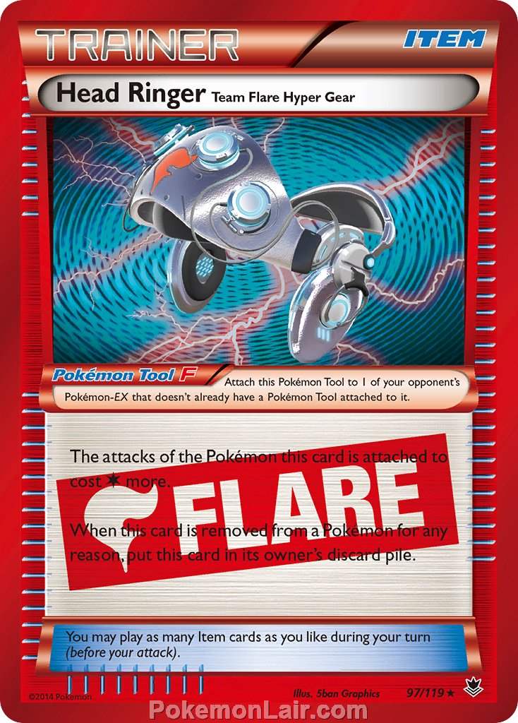 2014 Pokemon Trading Card Game Phantom Forces Set – 97 Head Ringer Team Flare Hyper Gear