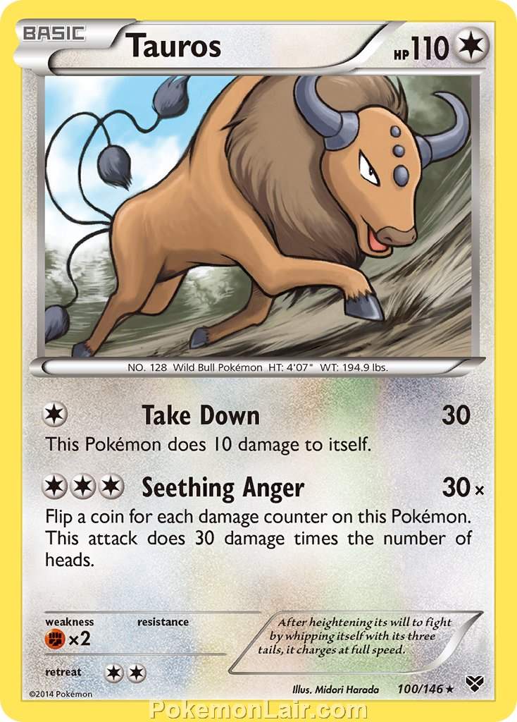 2014 Pokemon Trading Card Game XY Price List – 100 Tauros