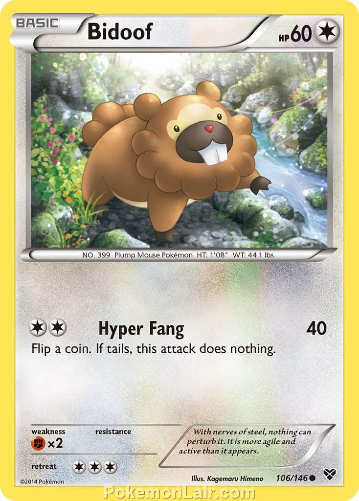 2014 Pokemon Trading Card Game XY Price List – 106 Bidoof