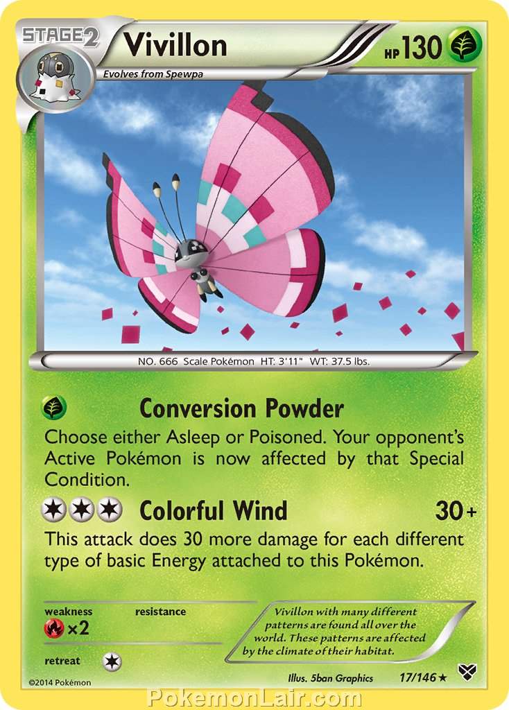 2014 Pokemon Trading Card Game XY Price List – 17 Vivillon