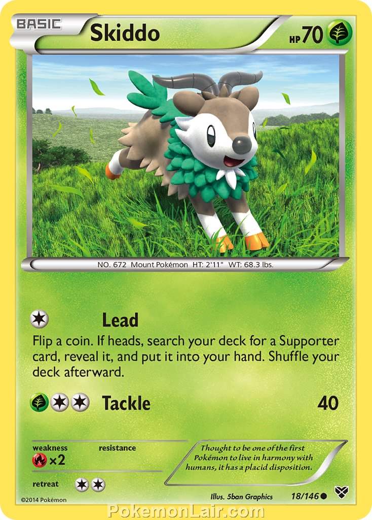 2014 Pokemon Trading Card Game XY Price List – 18 Skiddo