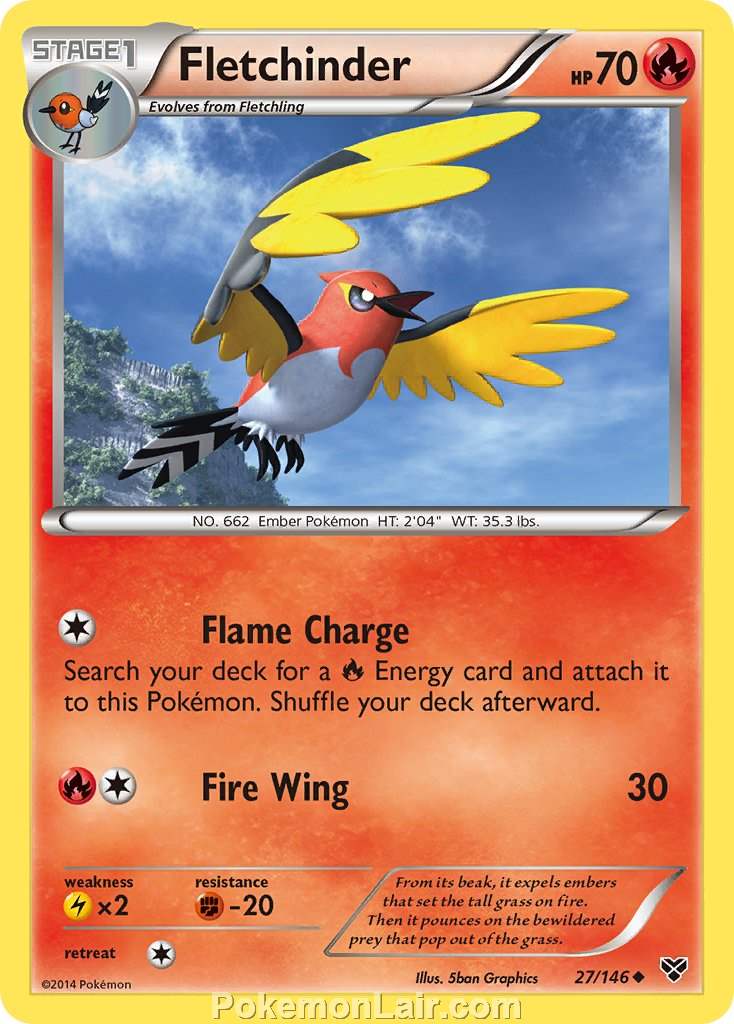 2014 Pokemon Trading Card Game XY Price List – 27 Fletchinder