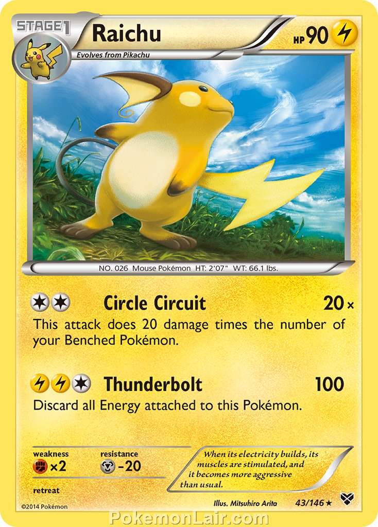 2014 Pokemon Trading Card Game XY Price List – 43 Raichu