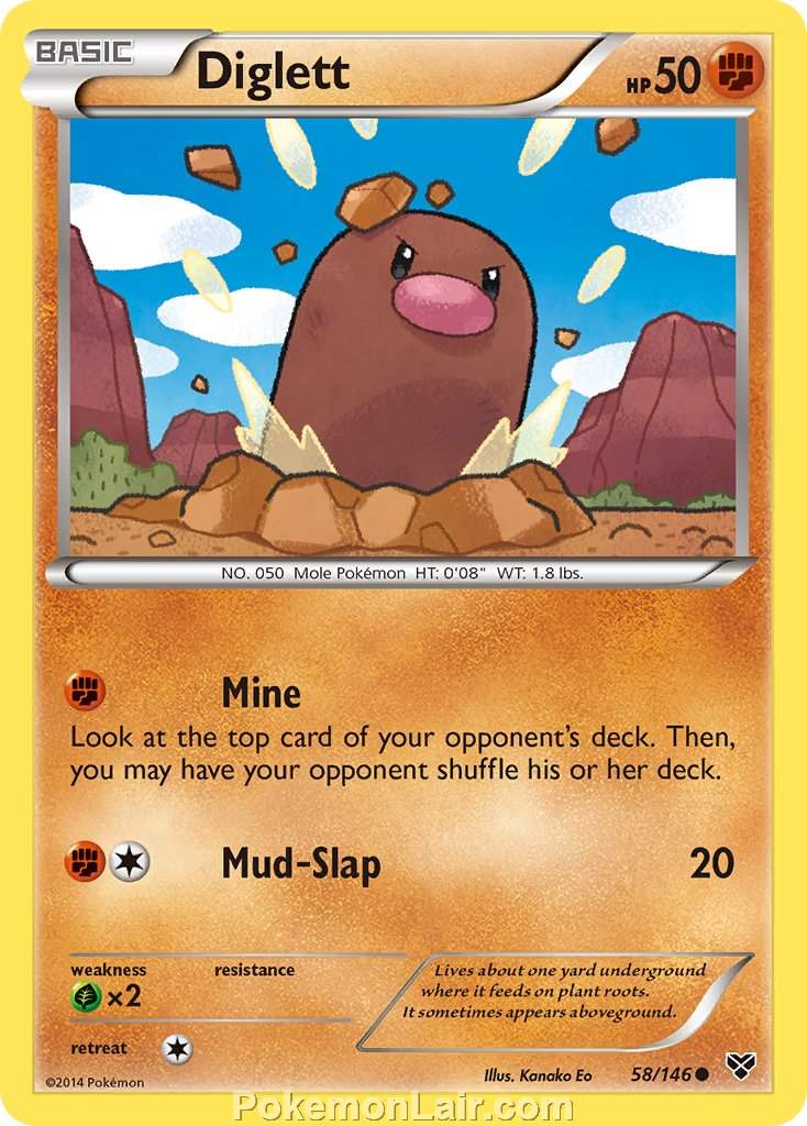 2014 Pokemon Trading Card Game XY Price List – 58 Diglett