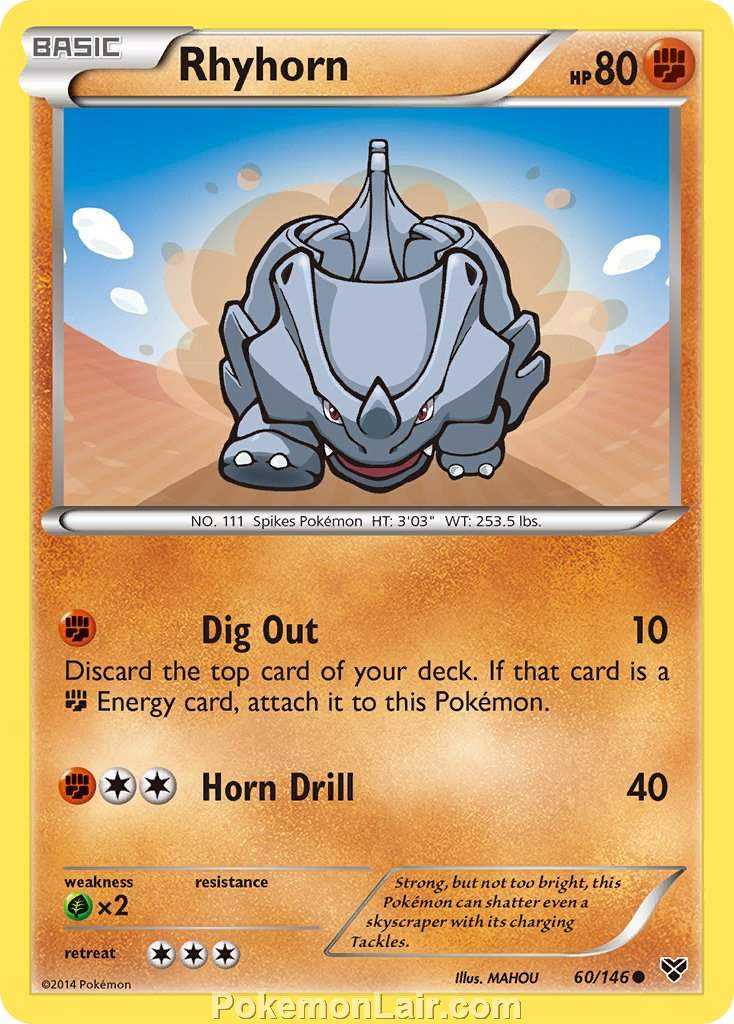 2014 Pokemon Trading Card Game XY Price List – 60 Rhyhorn