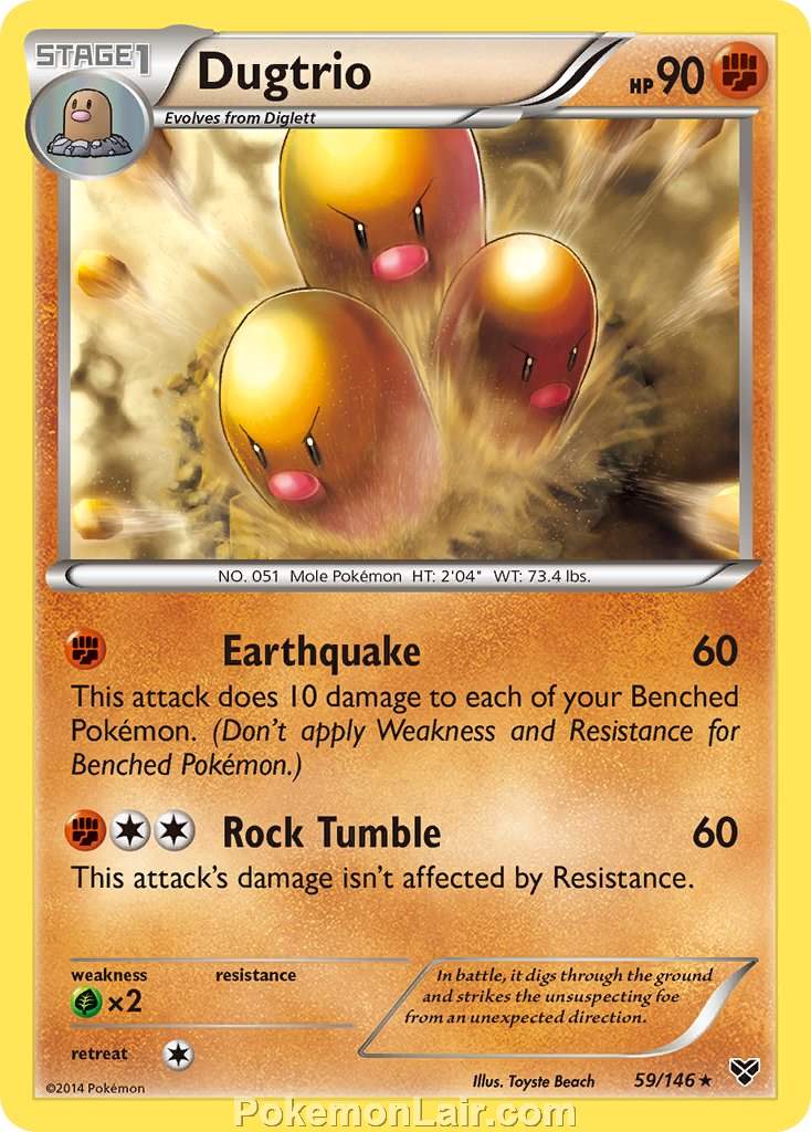 2014 Pokemon Trading Card Game XY Set – 59 Dugtrio