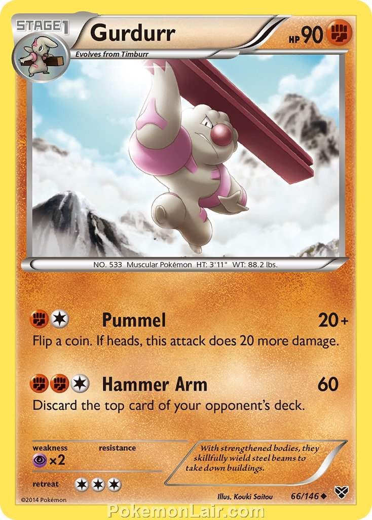 2014 Pokemon Trading Card Game XY Set – 66 Gurdurr