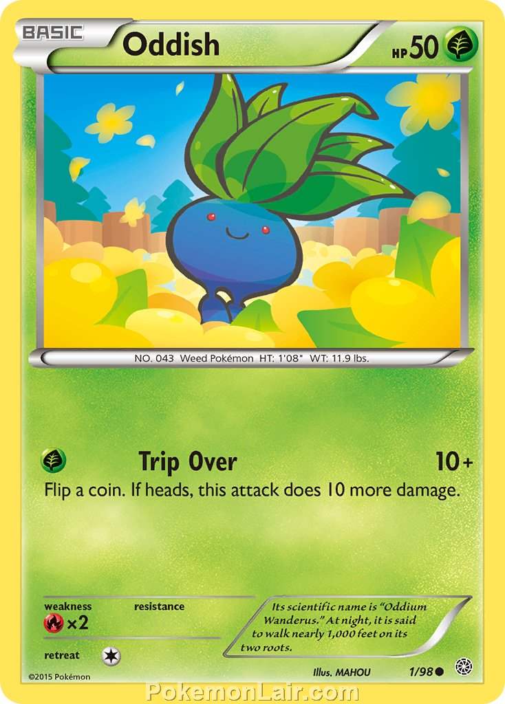 2015 Pokemon Trading Card Game Ancient Origins Price List – 01 Oddish