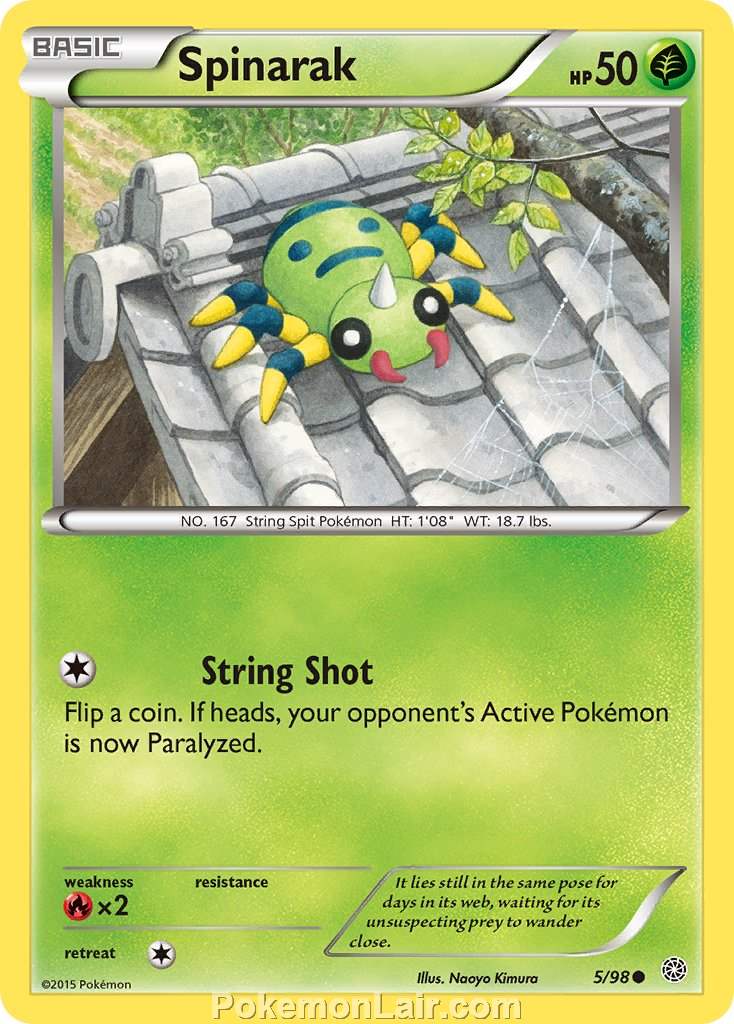 2015 Pokemon Trading Card Game Ancient Origins Price List – 05 Spinarak