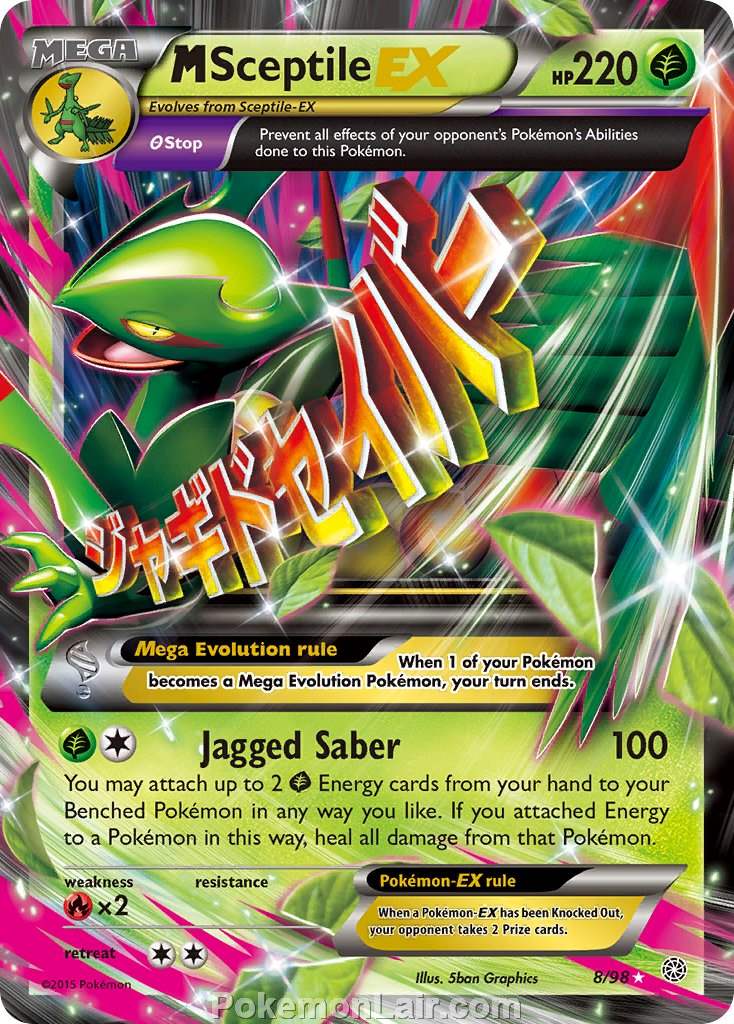 2015 Pokemon Trading Card Game Ancient Origins Price List – 08 M Sceptile EX