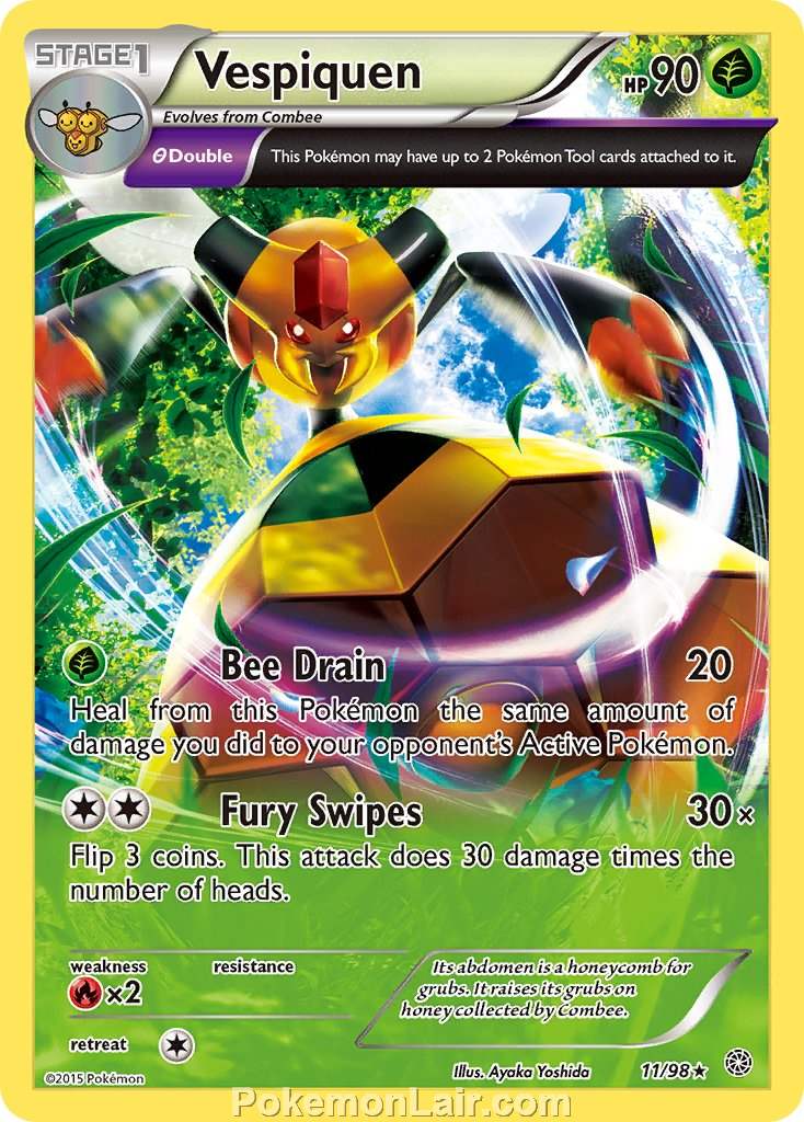 2015 Pokemon Trading Card Game Ancient Origins Price List – 11 Vespiquen