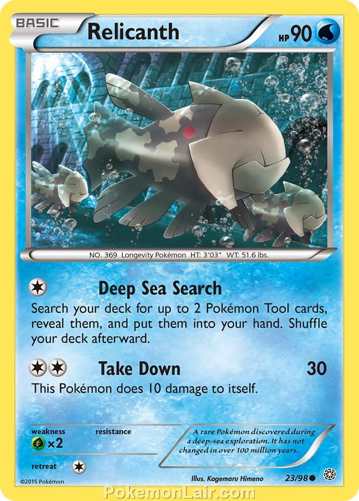 2015 Pokemon Trading Card Game Ancient Origins Price List – 23 Relicanth