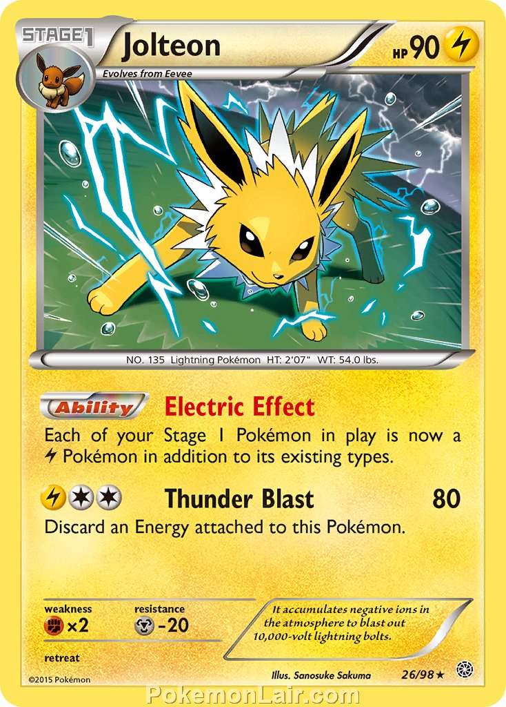 2015 Pokemon Trading Card Game Ancient Origins Price List – 26 Jolteon