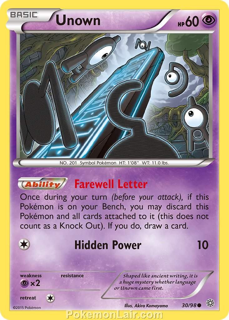 2015 Pokemon Trading Card Game Ancient Origins Price List – 30 Unown