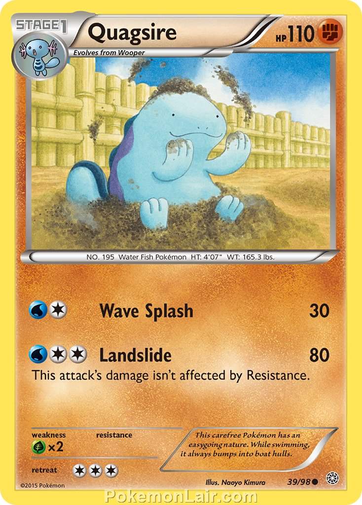 2015 Pokemon Trading Card Game Ancient Origins Price List – 39 Quagsire