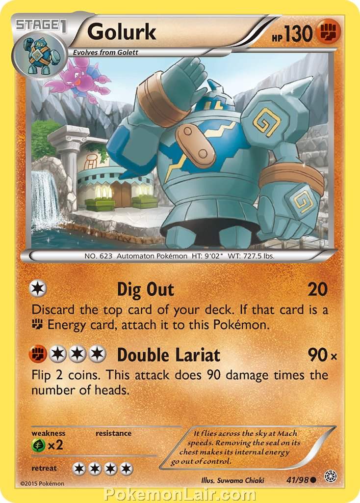 2015 Pokemon Trading Card Game Ancient Origins Price List – 41 Golurk