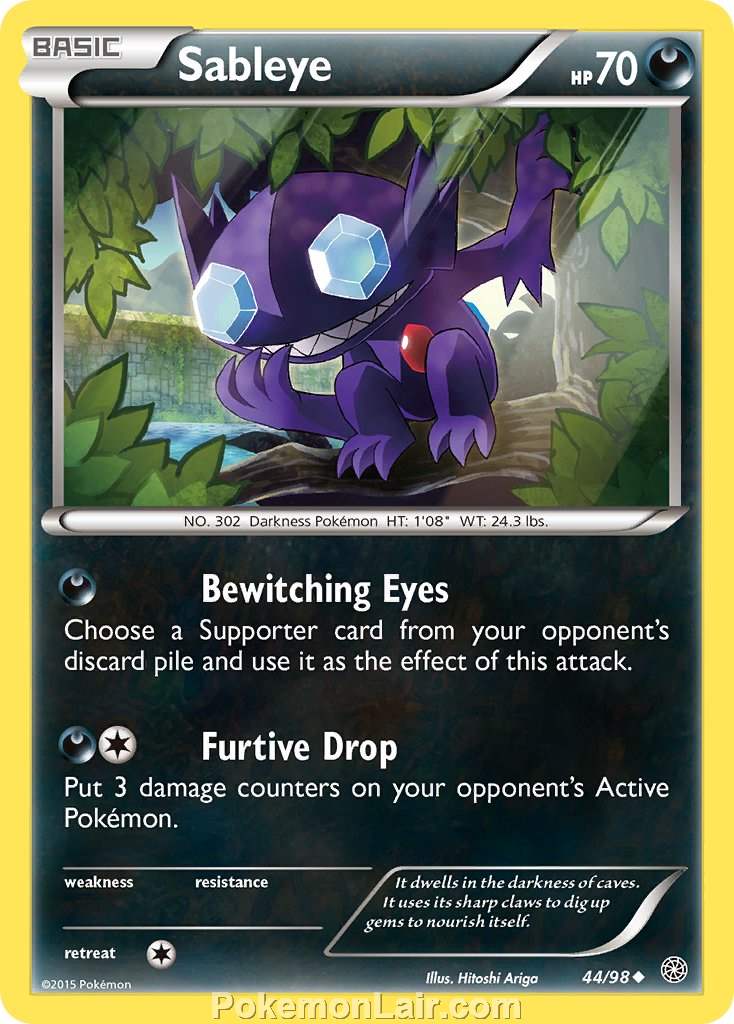 2015 Pokemon Trading Card Game Ancient Origins Price List – 44 Sableye