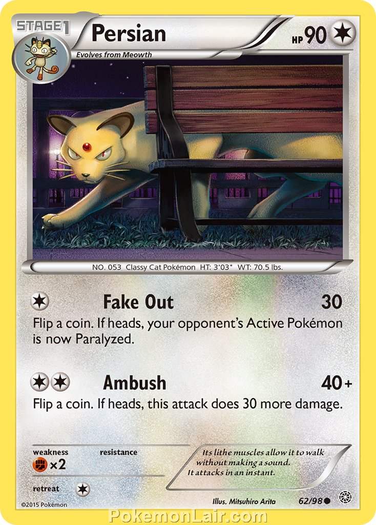 2015 Pokemon Trading Card Game Ancient Origins Price List – 62 Persian