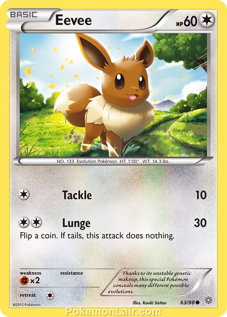 2015 Pokemon Trading Card Game Ancient Origins Price List – 63 Eevee