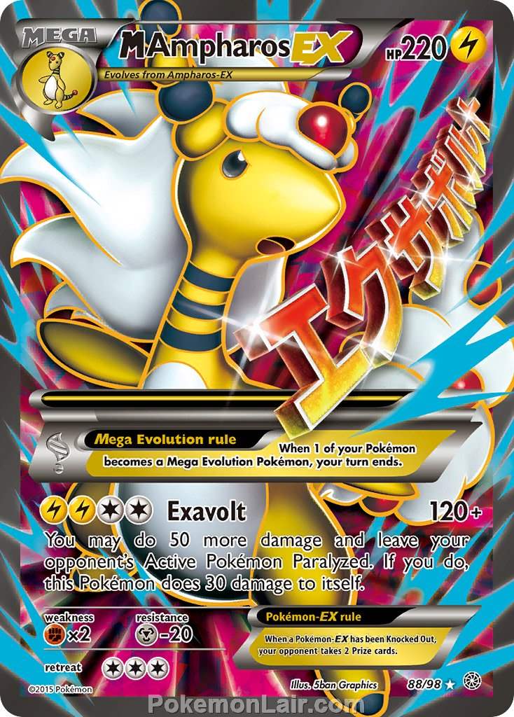 2015 Pokemon Trading Card Game Ancient Origins Price List – 88 M Ampharos EX