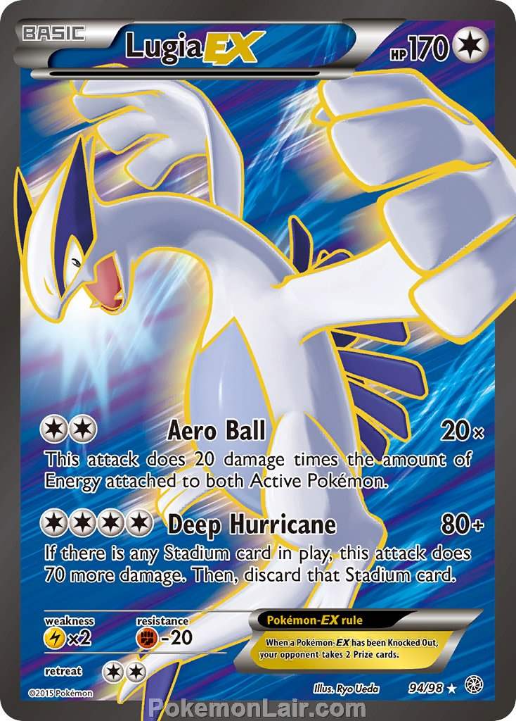 2015 Pokemon Trading Card Game Ancient Origins Price List – 94 Lugia EX