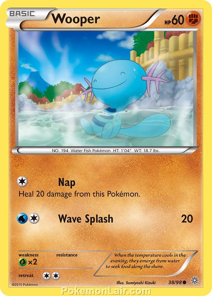 2015 Pokemon Trading Card Game Ancient Origins Set – 38 Wooper