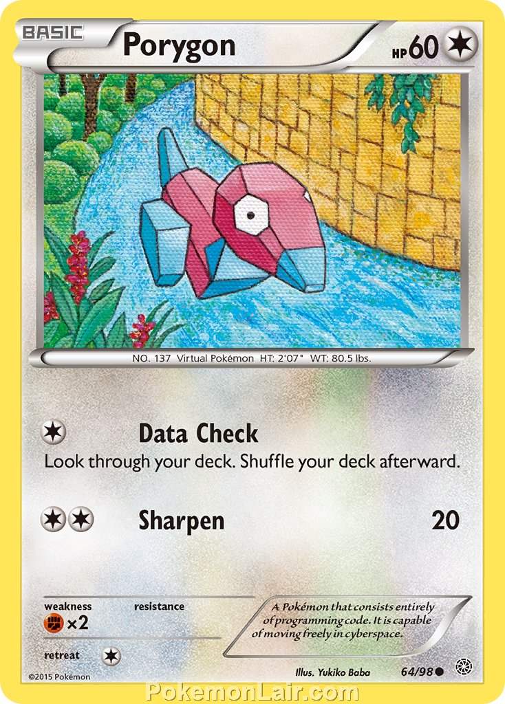 2015 Pokemon Trading Card Game Ancient Origins Set – 64 Porygon