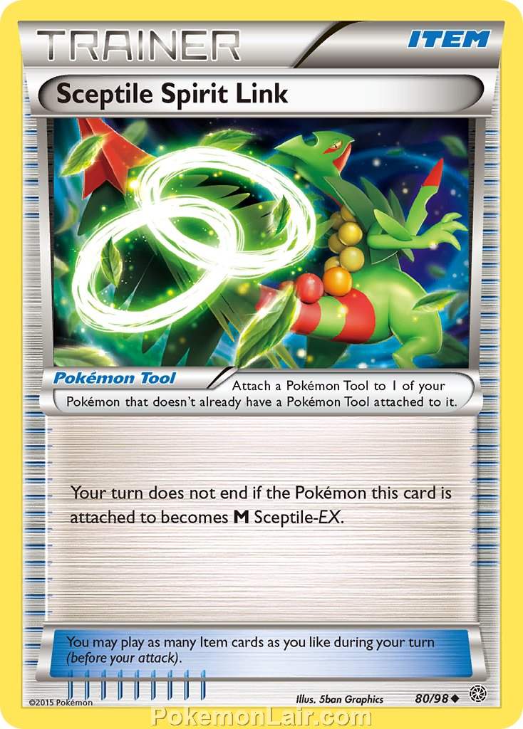 2015 Pokemon Trading Card Game Ancient Origins Set – 80 Sceptile Spirit Link