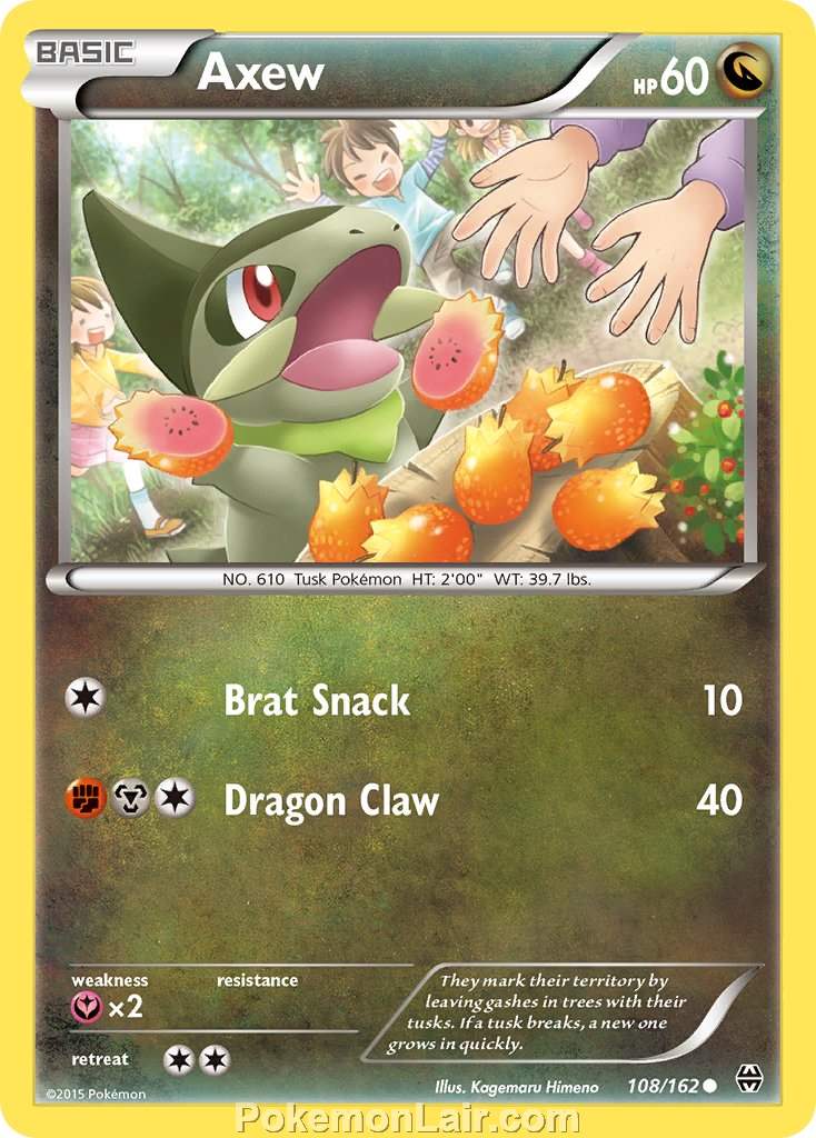 2015 Pokemon Trading Card Game BREAKthrough Price List – 108 Axew