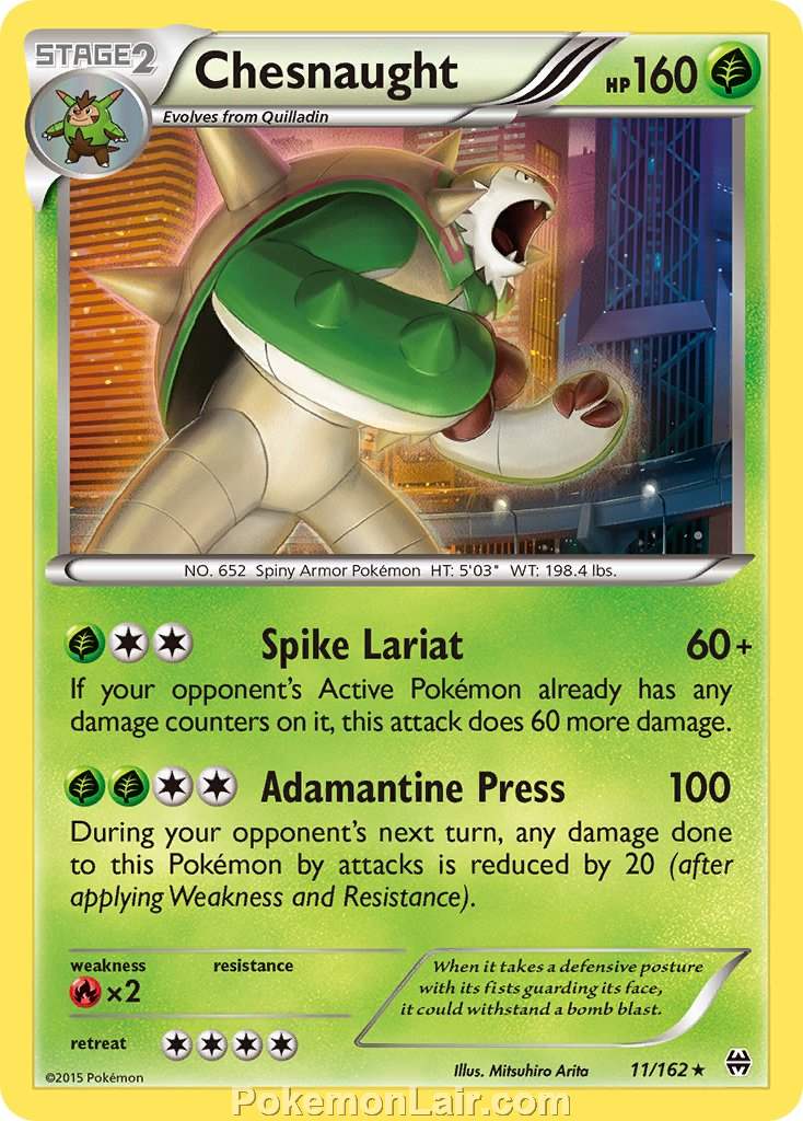 2015 Pokemon Trading Card Game BREAKthrough Price List – 11 Chesnaught