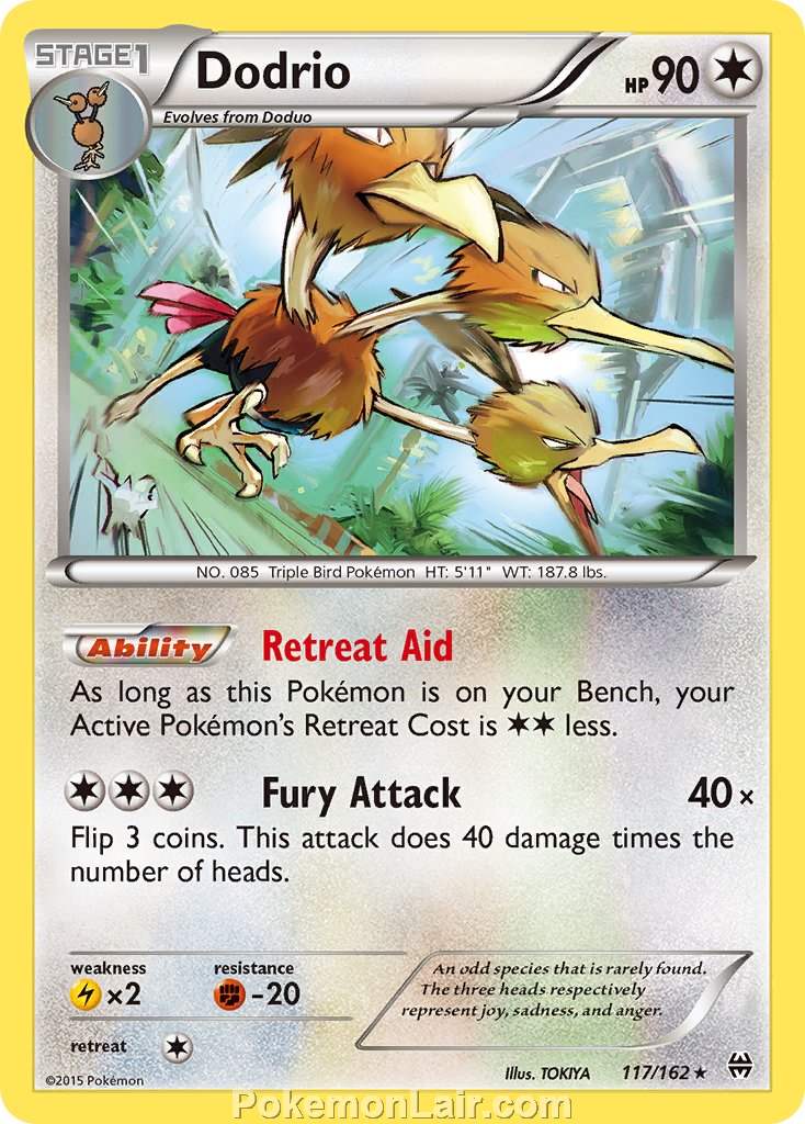 2015 Pokemon Trading Card Game BREAKthrough Price List – 117 Dodrio