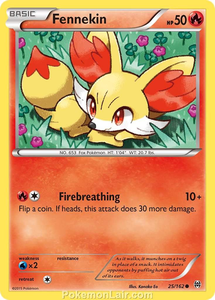 2015 Pokemon Trading Card Game BREAKthrough Price List – 25 Fennekin