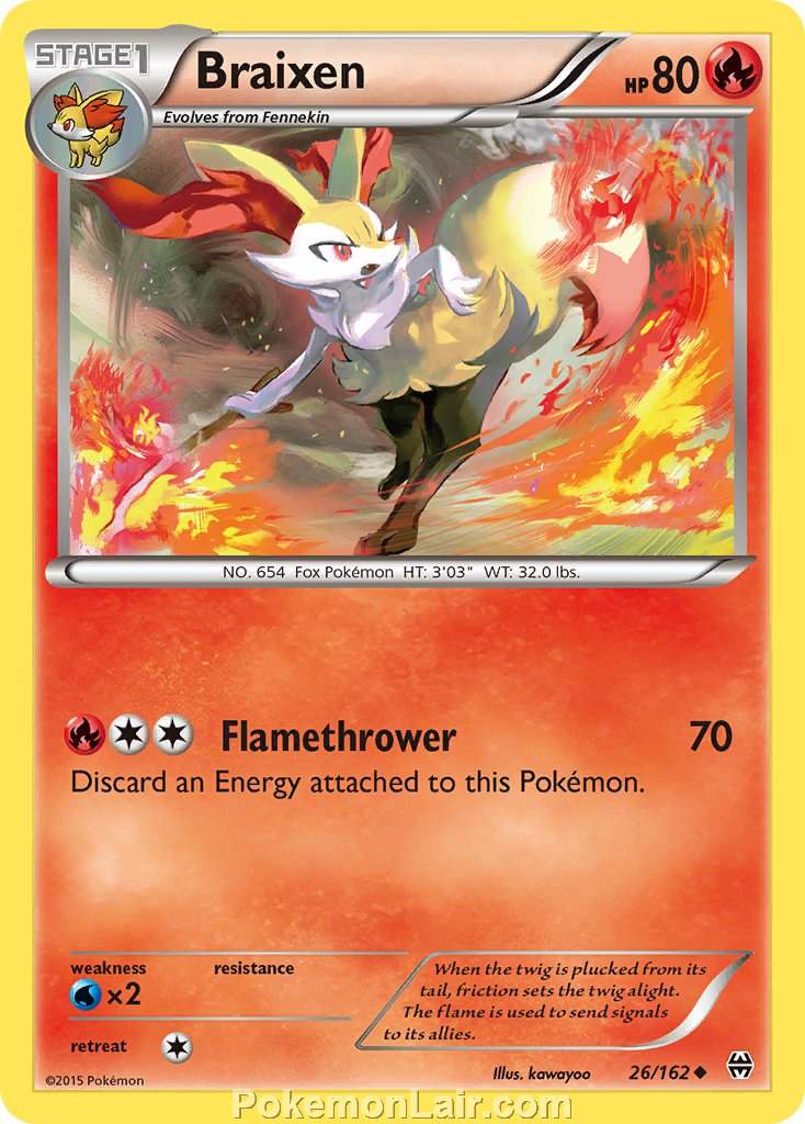 2015 Pokemon Trading Card Game BREAKthrough Price List – 26 Braixen