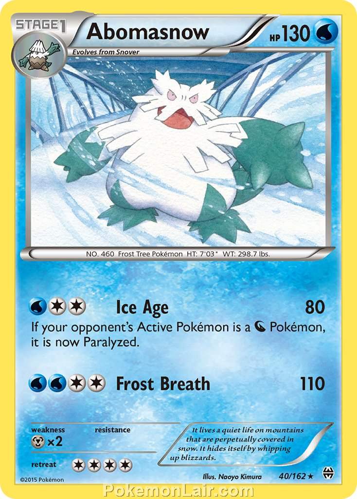 2015 Pokemon Trading Card Game BREAKthrough Price List – 40 Abomasnow