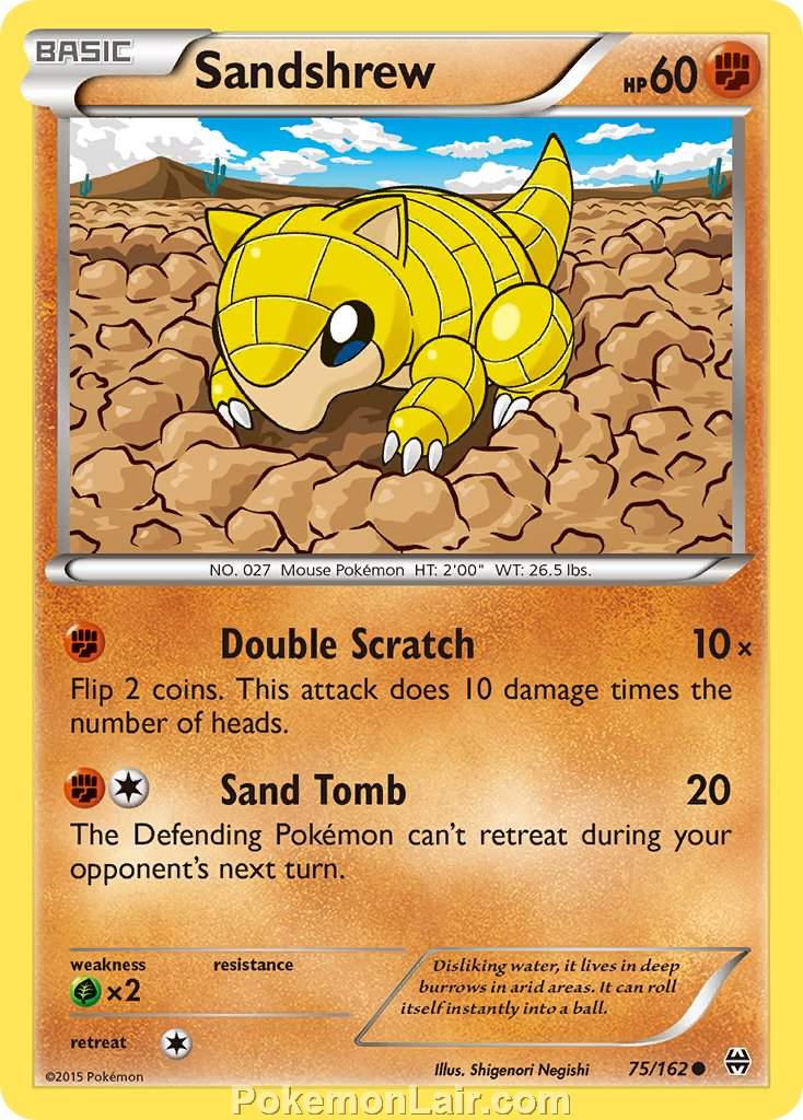 2015 Pokemon Trading Card Game BREAKthrough Price List – 75 Sandshrew