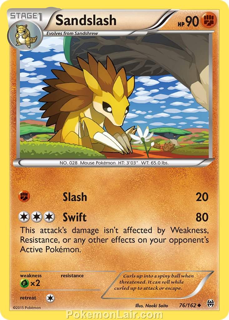 2015 Pokemon Trading Card Game BREAKthrough Price List – 76 Sandslash