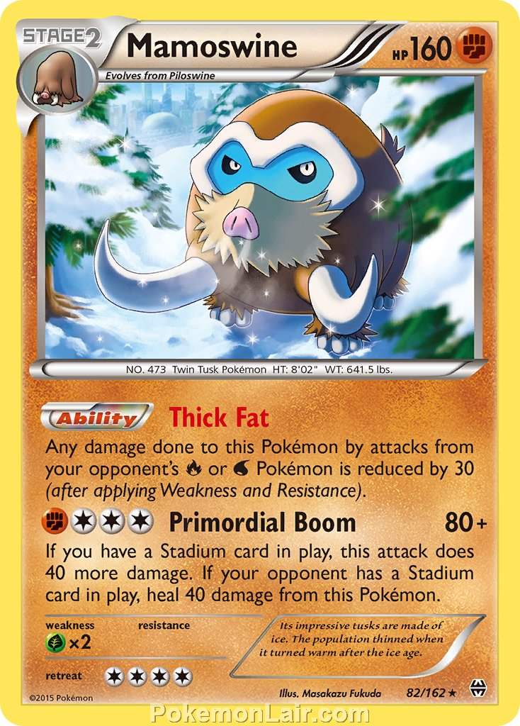 2015 Pokemon Trading Card Game BREAKthrough Price List – 82 Mamoswine