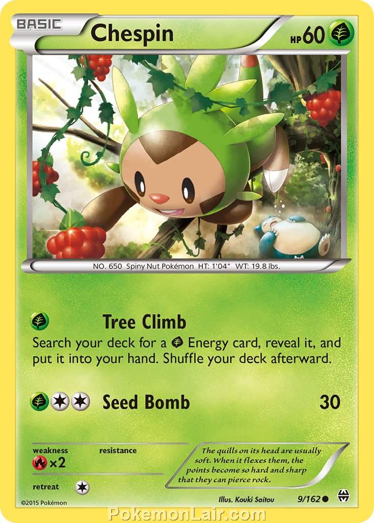 2015 Pokemon Trading Card Game BREAKthrough Price List – 9 Chespin